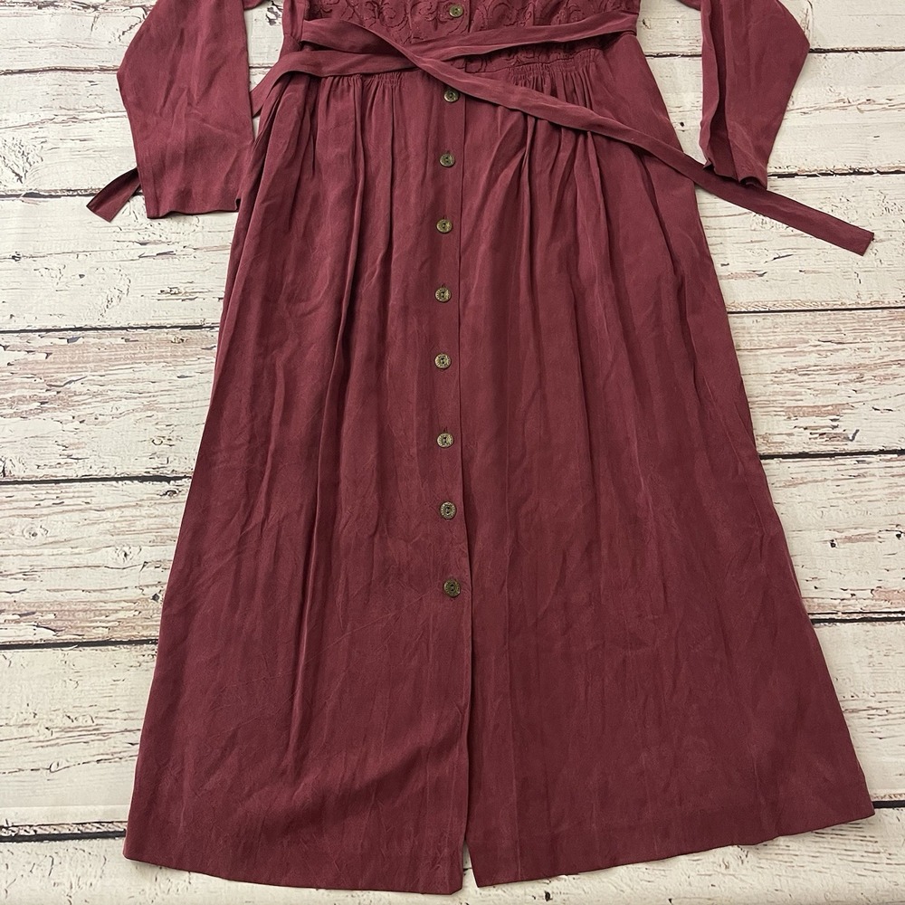 Vintage Carol Anderson Button Down Cottage Core Dress Size 4 Petite Embroidered - Picture 3 of 10